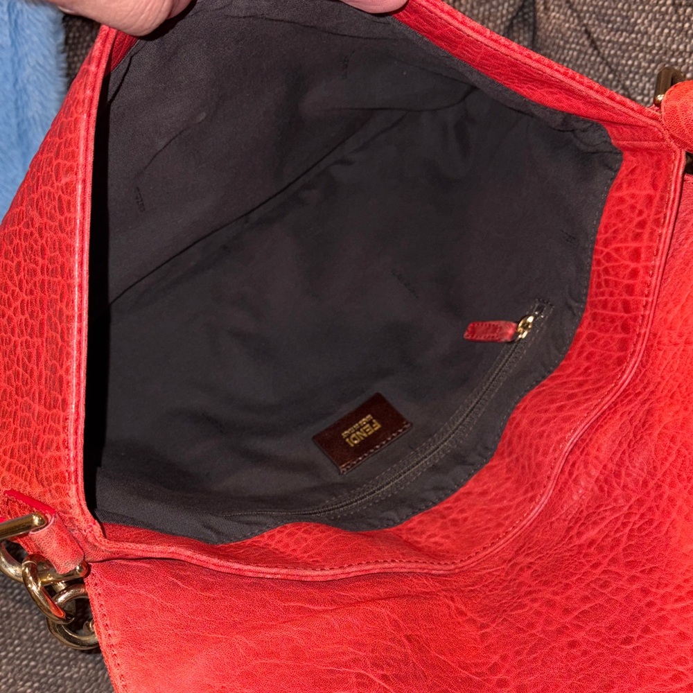 Fendi Mia Flap Shoulder Bag- Red Leather - Picture 11 of 16